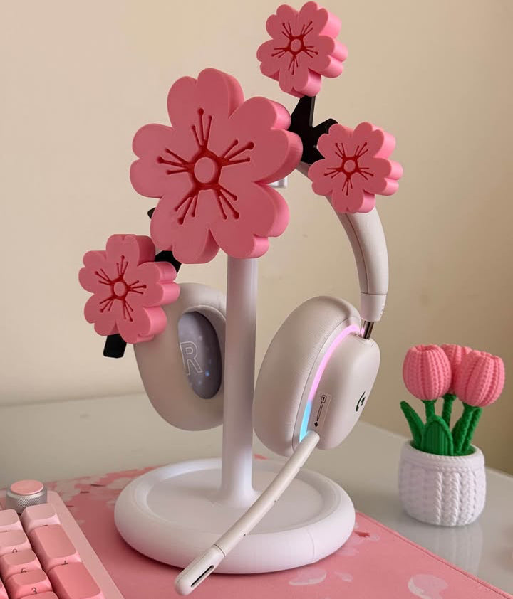 Soporte para audífonos. Sakura Flor de Cerezo 🌸