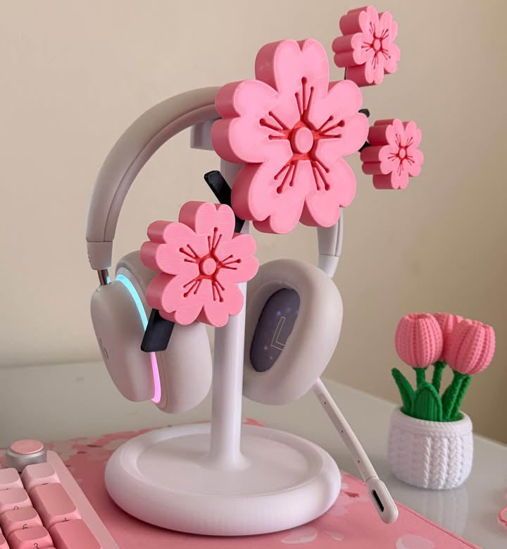 Soporte para audífonos. Sakura Flor de Cerezo 🌸