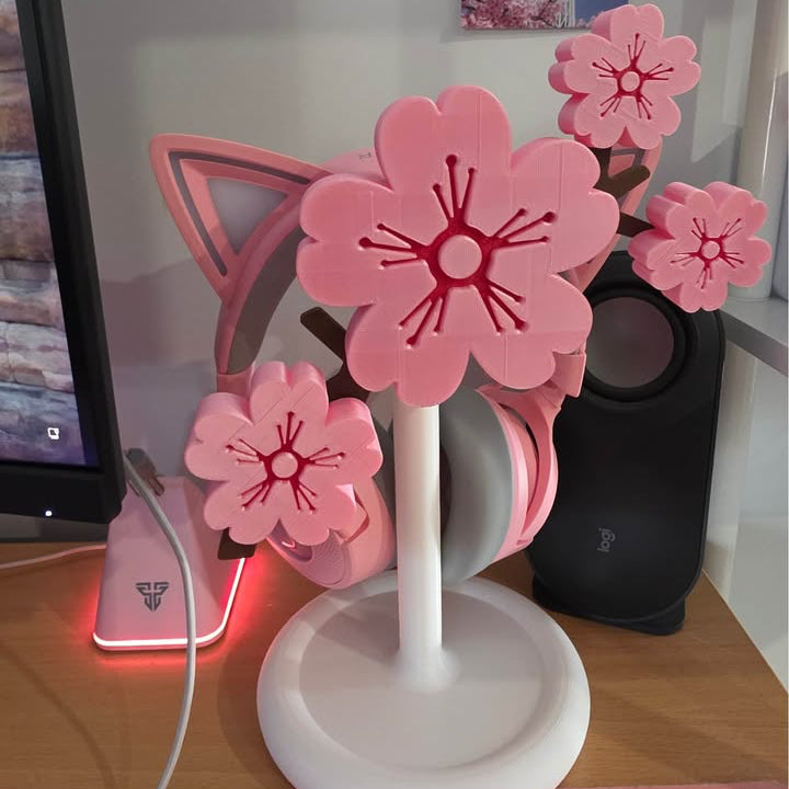 Soporte para audífonos. Sakura Flor de Cerezo 🌸