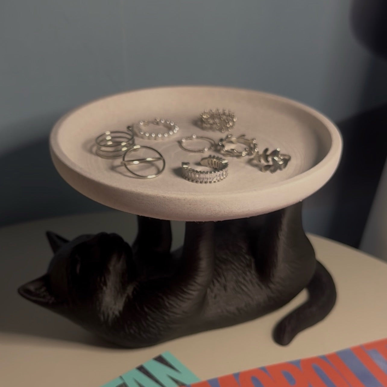 🐾 Decoración original gato multifuncional | Bandeja para llaves, joyas o dulces