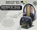 Inspirado en Zelda. Soporte para auriculares y mando