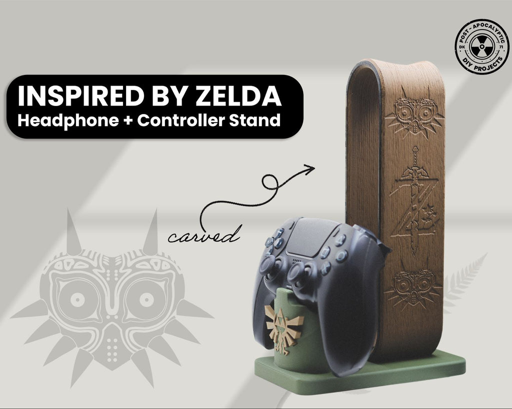 Inspirado en Zelda. Soporte para auriculares y mando